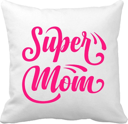 VOUR Zierkissen Super Mom Weiß 20x20cm