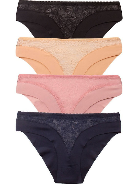 Women's Slip MultiPack Seamless with Lace Black