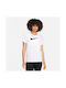 Nike Df Swoosh Damen Sportlich T-Shirt Weiß
