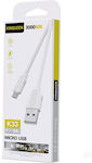 Kingleen Regular USB 2.0 to micro USB Cable Λευκό 3m (K33)