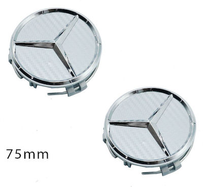 Factory Wheel Center Caps with 75mm Internal Diameter Silver 2pcs