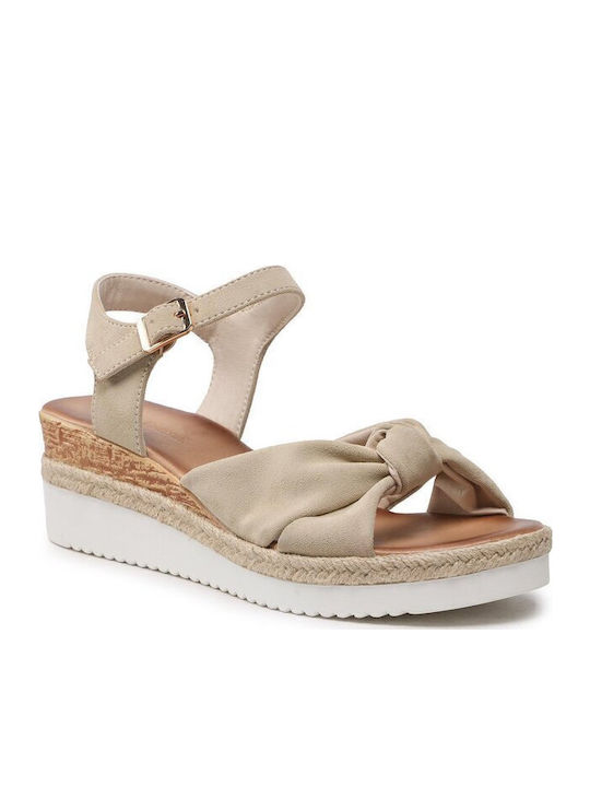 Damenplattformen im Espadrilles-Stil Beige S2189-30
