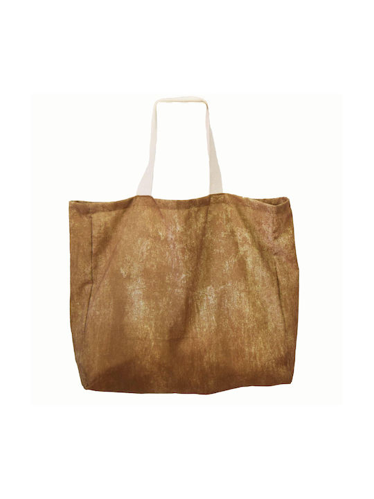 Decocraft Βαμβακερή Τσάντα για Ψώνια σε Μπεζ χρώμα
