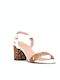 HiLo Synthetic Leather Women's Sandals White with Medium Heel