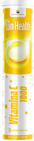Sun Wave Pharma Vitamina C Pentru Întărirea Imunității Pielii Și Acțiune Antioxidantă 1000mg Original 20 Comprimate Efervescente