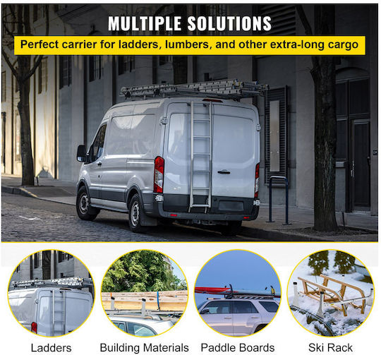 Vevor Roof Bars Steel 203cm. (with Roof Rack Legs) Silver