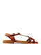 Flache Sandalen für Damen in Braun Farbe