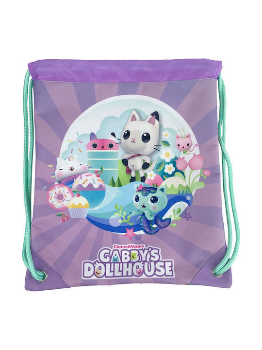 CyP Brands Gabbys Dollhouse Παιδική Τσάντα Πουγκί Λιλά 30x10x34εκ.