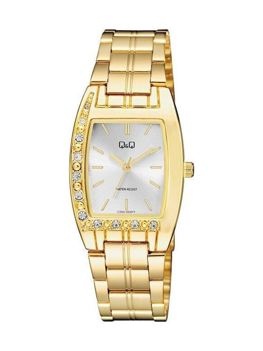 Q&Q Watch with Gold Metal Bracelet