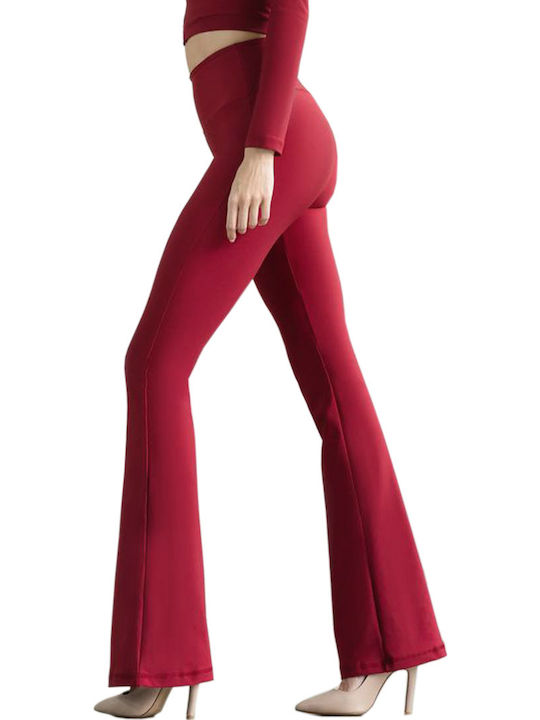 Women's Firming High Waist & Push Up Burgundy Leggings