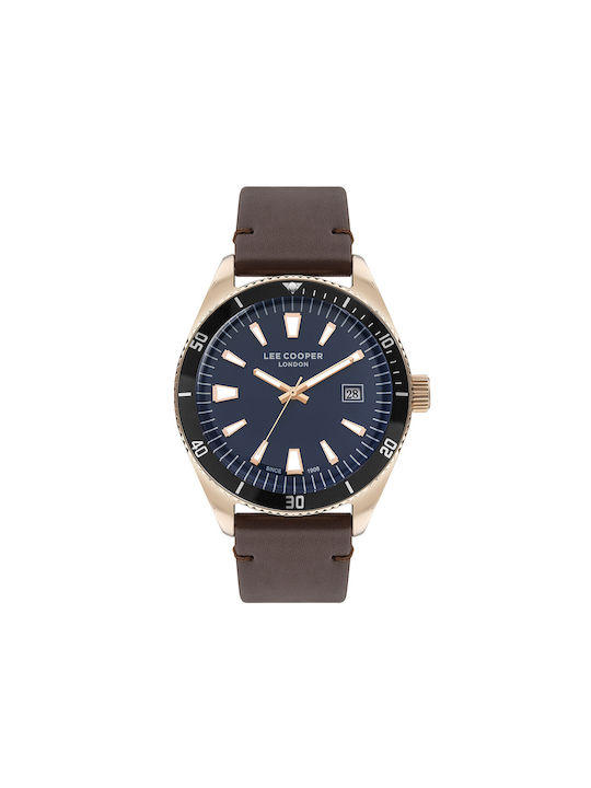 Lee Cooper Watch Battery with Brown Leather Strap