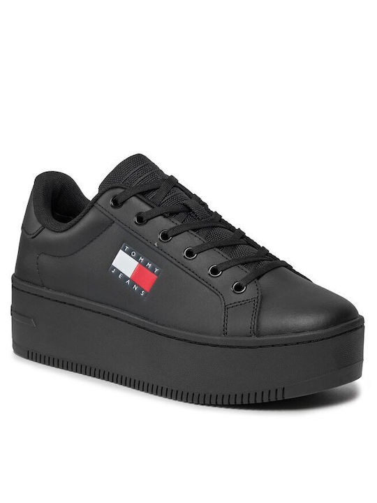 Tommy Hilfiger Tjw Γυναικεία Flatforms Sneakers Μαύρο