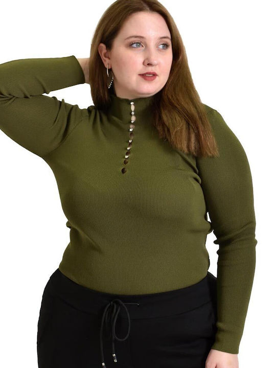 Potre Women's Crop Top Turtleneck Long Sleeve Ladi