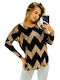 Honey Winter Women's Long Sleeve Sweater with V Neckline black