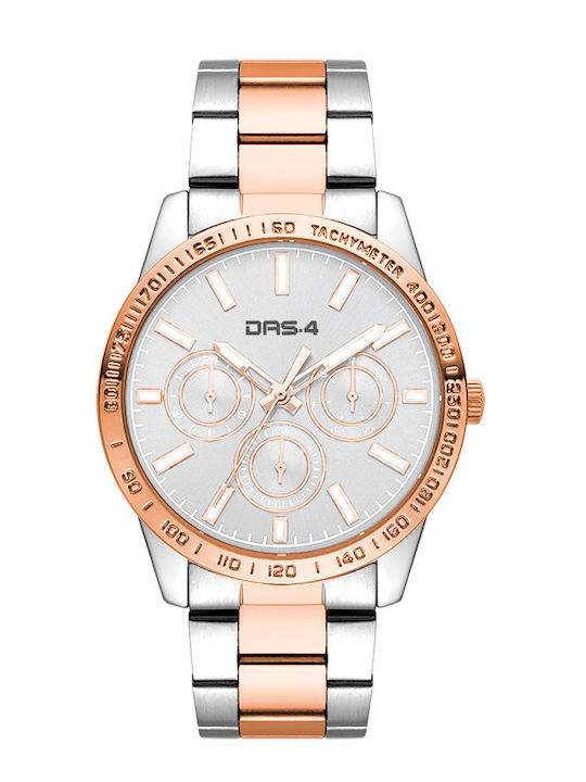 DAS.4 Damen Uhr Chronograph mit Gray Metallarmband