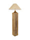 GloboStar Lafrontera Floor Lamp H140xW55cm. with Socket for Bulb E27 Beige