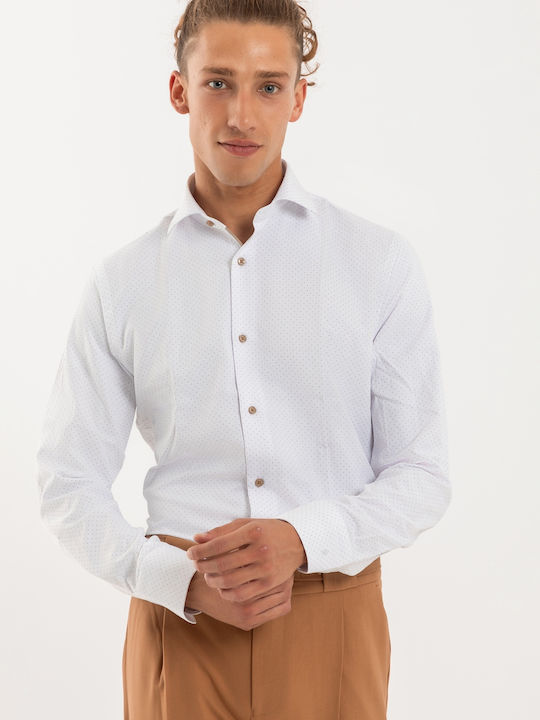 Vittorio Artist Langärmlig Baumwolle Hemd Beige