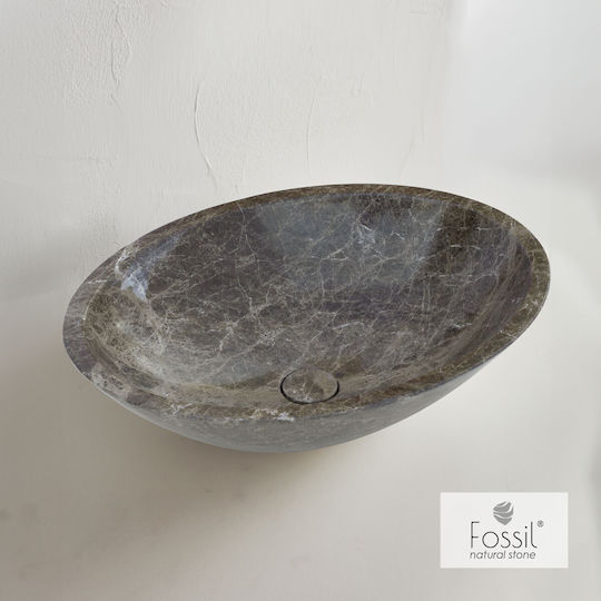 Fossil Deasupra Blatului Chiuvetă marmură 55x41cm Emperador Dark