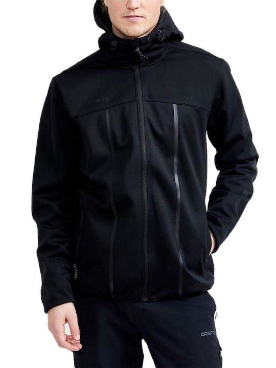 Craft Men's Winter Softshell Jacket Waterproof and Windproof BLACK