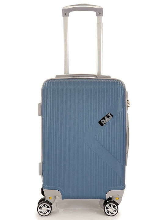 Ormi Cabin Hard Light Blue Travel Suitcase with 4 Wheels Height 52cm
