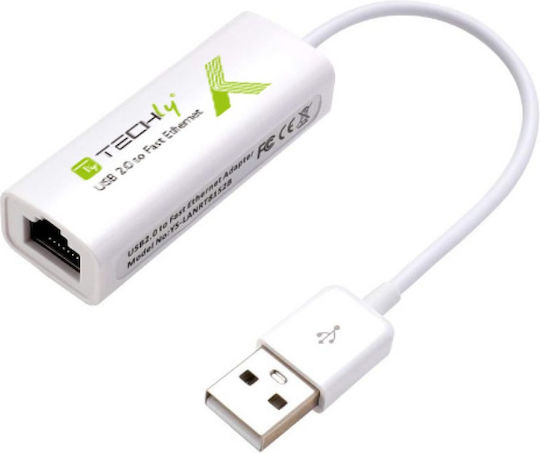 Techly 107630 Αντάπτορας Δικτύου USB με Ενσύρματη Σύνδεση Ethernet