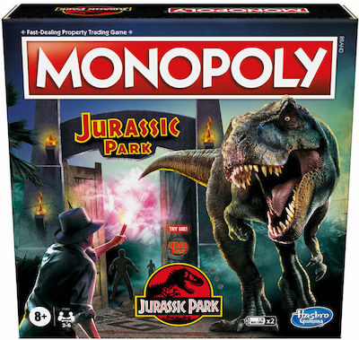 Hasbro Joc de Masă Monopoly: Jurassic Park pentru 2-6 Jucători 8+ Ani