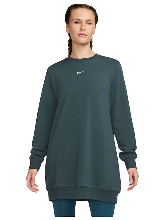 One Df Crew Tunic Mini Αθλητικό Φόρεμα Μακρυμάνικο Πράσινο