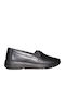 Leather Women's Moccasins in Black Color