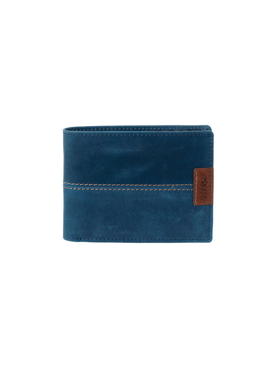 Lavor Men's Leather Card Wallet with RFID Blue