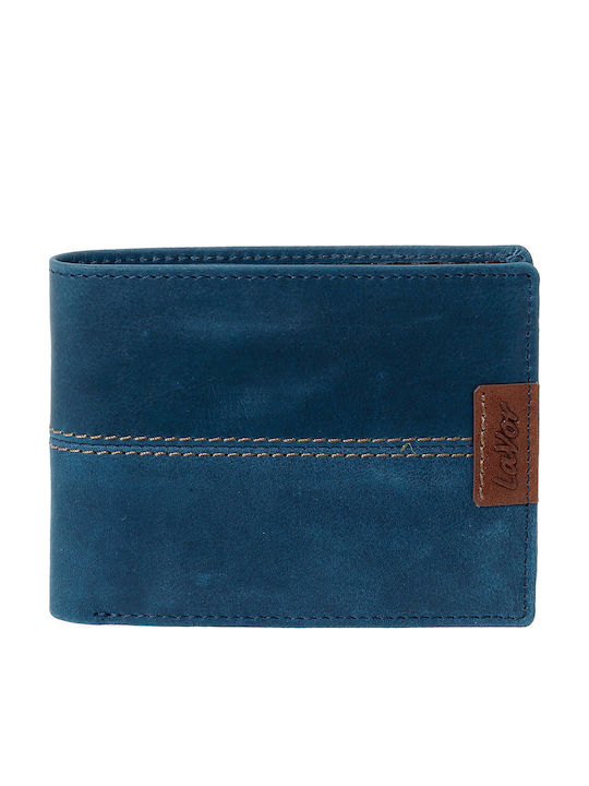 Lavor Leather Men's Wallet Cards with RFID Blue