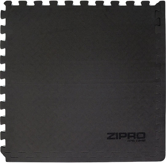 Zipro Δάπεδα Παζλ Γυμναστηρίου Μαύρα 60x60cm 6τμχ