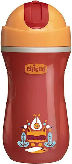 Chicco Παιδικό Ποτηράκι Sport από Σιλικόνη Πορτοκαλί 266ml για 14m+