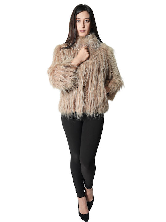 MARKOS LEATHER Women's Long Fur Beige