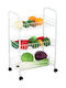 Viosarp Kitchen Trolley Metallic 3 Tiers White 62x38x62cm