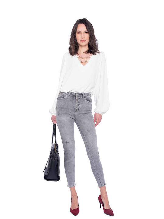 E-shopping Avenue pentru Femei Bluză Mânecă lungă White