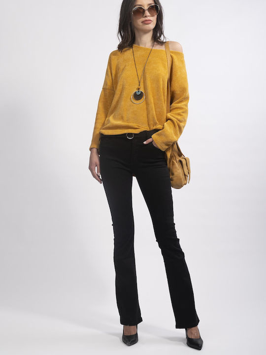 E-shopping Avenue Women's Long Sleeve Sweater Mustard