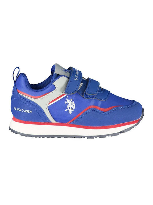 U.S. Polo Assn. Kids Sneakers for Boys with Hoop & Loop Closure Blue