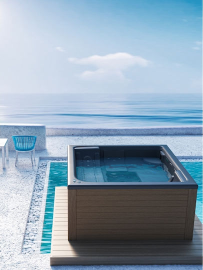 Sanitec Pool Spa Badewanne Bioethanol Kamine im Freien Acryl mit Hydrotherapie 195x195cm
