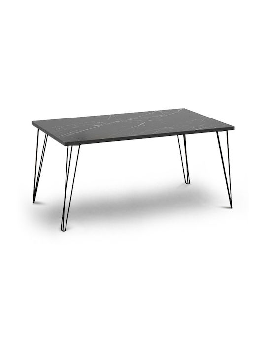 Rectangular Coffee Table Fiona Black - Marble L...