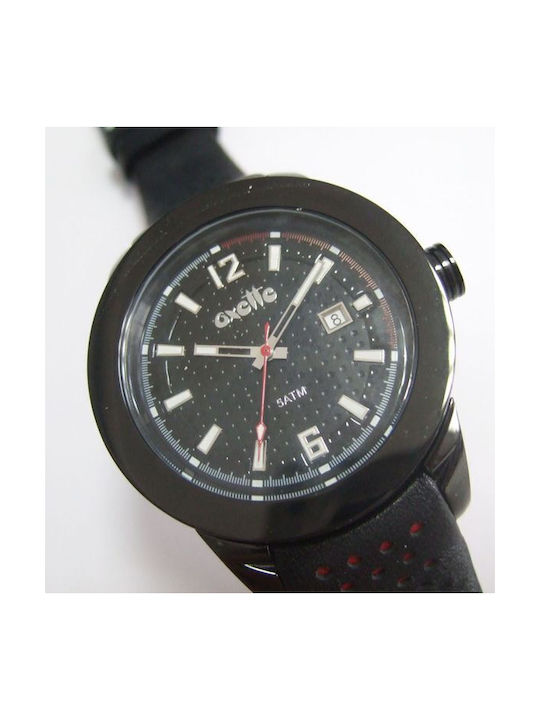 Oxette Watch Battery with Black Leather Strap