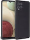 Samsung Soft Back Cover Silicone Black Velvet-Black Metal (Galaxy M12)