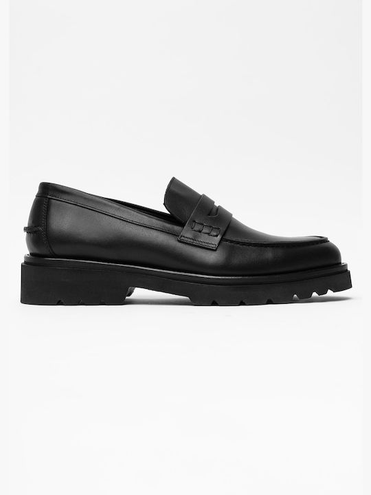 Alessandro Rossi Men's Leather Moccasins Black