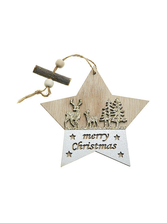 Nuova Vita Christmas Wooden Star Ornament 12cm 2pcs