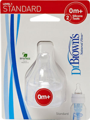 Dr Browns Tetine din Silicon de Flux Normal pentru 0+ luni 2buc