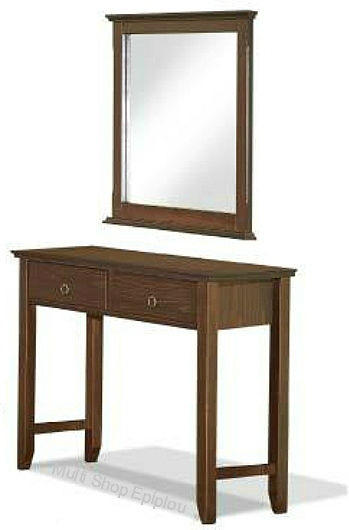 Bodenstehend Schminktisch Schlafzimmer Nr 41 Holz Braune mit Spiegel 100x37x81cm