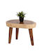 Oval Zentral Kaffeetisch Dompu aus Massivholz M66xB44xH46cm HomeMarkt