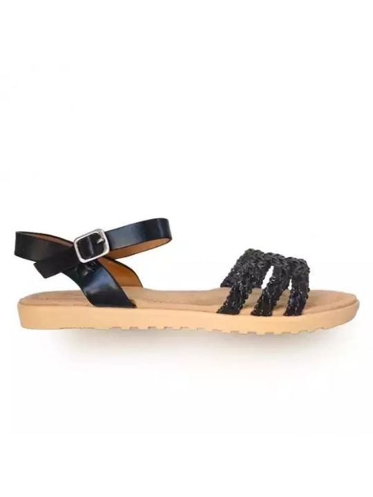 Adam's Shoes Women's Flat Sandals in Black Color