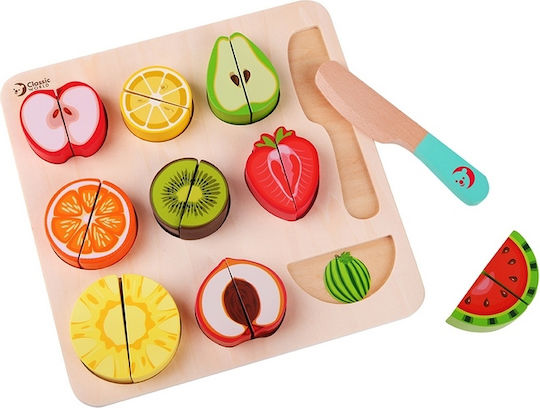 Ξύλινο Παιδικό Puzzle Σφηνώματα Cutting Fruit 10pcs Classic World
