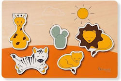 Lemnos Puzzle pentru Copii cu Îmbinări Safari 5buc Hauck
