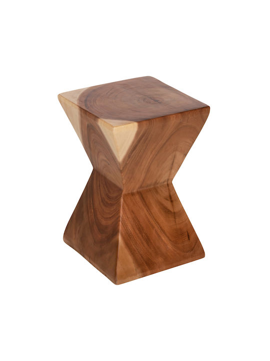 Stool For Living Room Wooden Anvil Natural 35x35x46cm